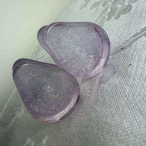 1” (25mm) Glasswear Studios Diamond Galaxy on Pink Slime teardrop plugs